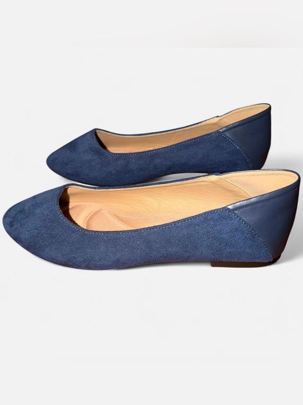 Venus Celia Navy Blue Suede Slip-On Flats